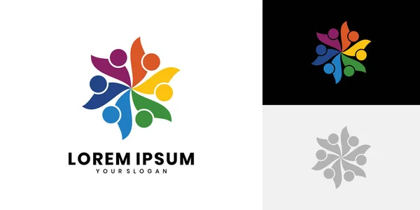 Soyut insan işbirliği logo vektörü