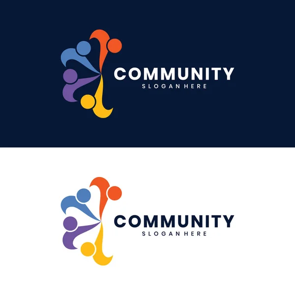 Soyut insan topluluğu ve takım çalışması logosu tasarımı