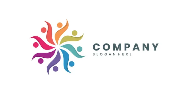 Renkli soyut insan logosu tasarımı