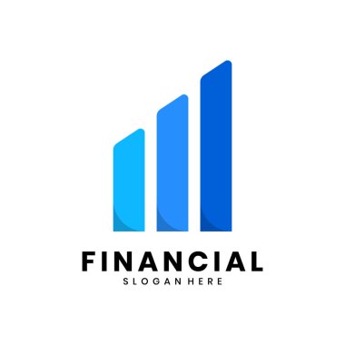 Minimalist bar tablosu finansal büyüme logosu