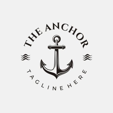 Deniz ve kıyı için deniz çapa logosu tasarımı