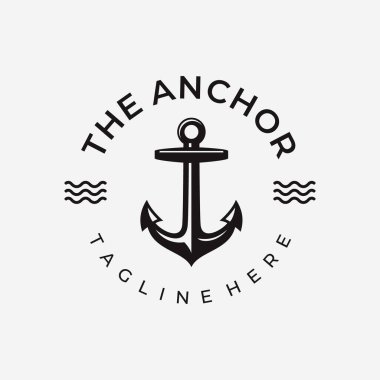 Klasik çapa logosu, denizcilik sembolü.