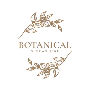Zarif botanik yaprak logosu tasarımı