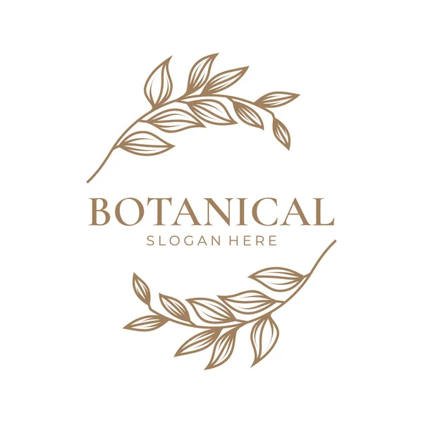 Zarif botanik yaprak logosu tasarımı
