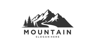 Minimalist dağ manzarası logosu tasarımı