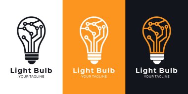 Devre çizgileri olan ampul logosu