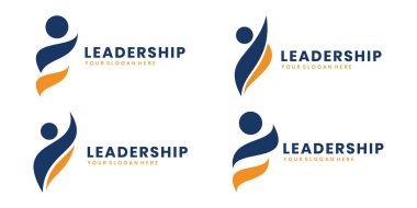 Liderlik logosu tasarımı, insanların logo konsept simgesi