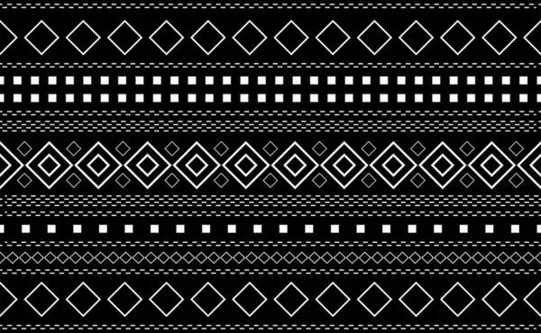 Ethnic Pattern Vector Black White Seamless Geometric Background Tribal Design — Stock Vector