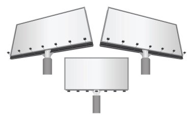 Reklam panosu maketi seti, sokak reklamı, tanıtım için boş şablon, stand-up. beyaz üzerine izole şablon.