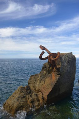 05-29-2014, 'Peine del Viento' heykeli Eduardo Chillida, San Sebastian, Donostia, Guipuzcoa, Bask Ülkesi, İspanya.