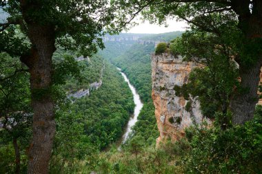 Ebro nehri Pesquera de Ebro, Burgos, İspanya, Avrupa yakınlarından görüldü
