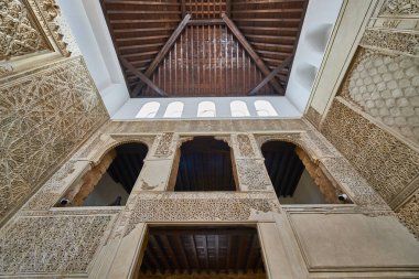 Cordoba, Endülüs, İspanya, 28 Aralık 2016, Sinagoga de Cordoba 'nın iç manzarası