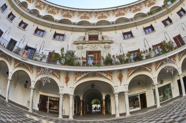 Sevilla, Endülüs, İspanya ve Avrupa 'daki Cabildo meydanının mimari detayları
