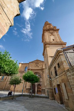 Katedral ve Kule manzarası, Santo Domingo de la Calzada, La Rioja, İspanya, Avrupa