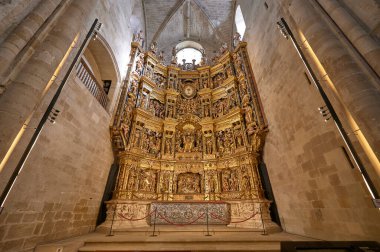 El Salvador Katedrali 'nin iç manzarası, Santo Domingo de la Calzada, La Rioja, İspanya, Avrupa