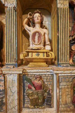 El Salvador Katedrali 'nin iç manzarası, Santo Domingo de la Calzada, La Rioja, İspanya, Avrupa