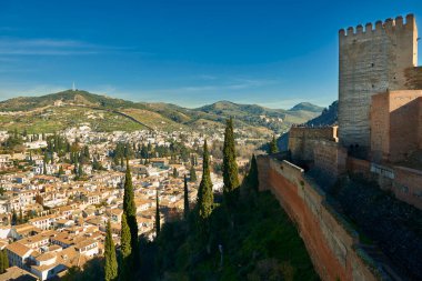 Alcazaba de la Alhambra de Granada, Granada, Endülüs, İspanya, Avrupa