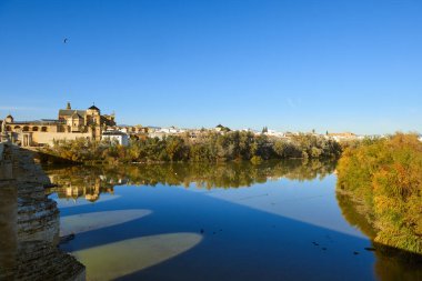 Guadalquivir Nehri ve Cordoba Camii, Cordoba, Endülüs, İspanya, Avrupa