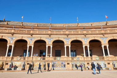 Plaza de Espana, Seville, İspanya 1929, Seville, Endülüs, İspanya, Avrupa İbero-Amerikan Sergisi için inşa edildi.