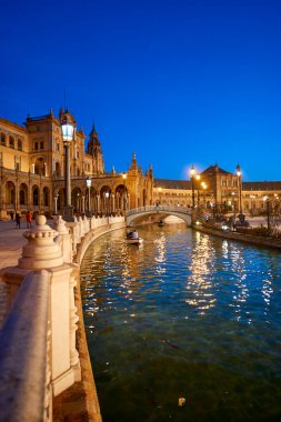 Plaza de Espana, Seville, İspanya 1929, Seville, Endülüs, İspanya, Avrupa İbero-Amerikan Sergisi için inşa edildi.