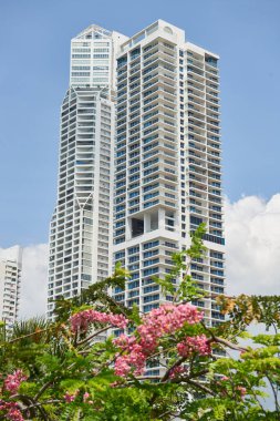 Panama şehrindeki gökdelenin ayrıntıları, Panama Cumhuriyeti, Orta Amerika, Amerika