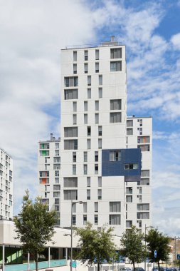 06-26-2017, Vitoria Gasteiz, Araba, Bask Ülkesi, Euskadi, İspanya 'daki modern binanın manzarası