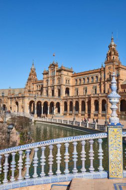 Plaza de Espana, Seville, İspanya 1929, Seville, Endülüs, İspanya, Avrupa İbero-Amerikan Sergisi için inşa edildi..