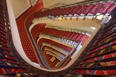 Yukarıdan lüks merdiven manzarası, Bilbao, Biscay, Bask Ülkesi, Euskadi, Euskal Herria, İspanya, Avrupa.