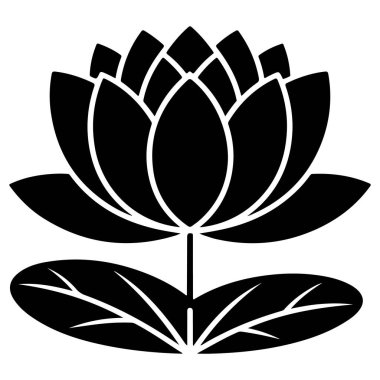Lotus ikonu vektör illüstrasyonu