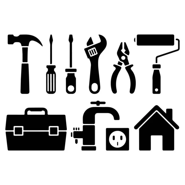 Yapım, tornavida, tornavida, tornavida, tornavida, tornavida, tornavida, çekiç, İngiliz anahtarı, anahtar, tornavida gibi 9 basit düzenlenebilir simge kümesi