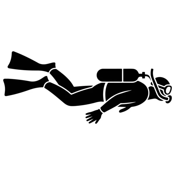 Dalgıç simgesi, vektör illüstrasyonu