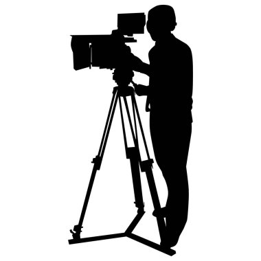 Profesyonel bir fotoğrafçının silüeti ve bir klasör.