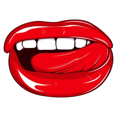 Kırmızı dudakların vektör illüstrasyonu.