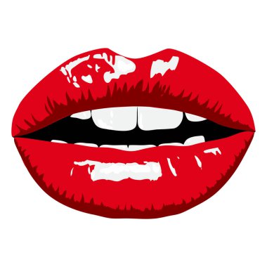 Kırmızı ruj seksi dudaklar