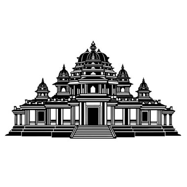Hindistan Tapınağı, Hindistan, vektör illüstrasyonu