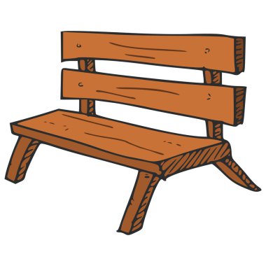 Beyaz arkaplanda ahşap bank