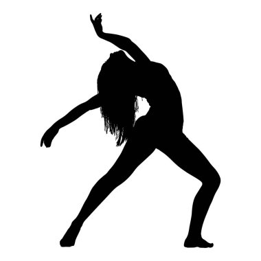 Stüdyoda bir kadın silueti, vektör, illüstrasyon