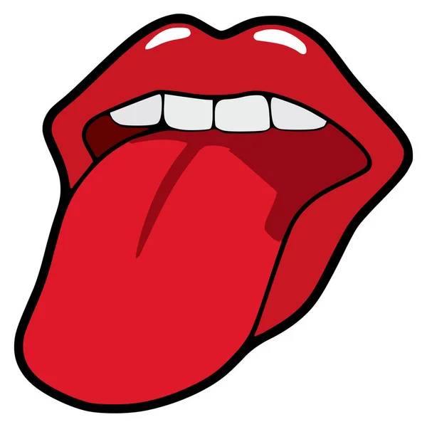 Dil ile kırmızı dudaklar