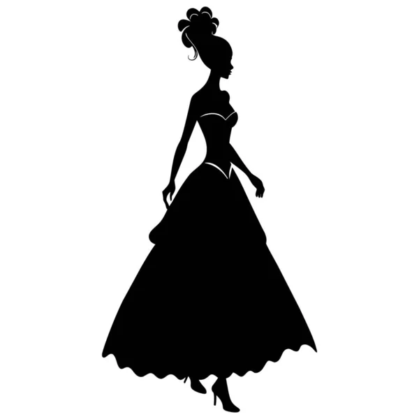 siyah elbiseli gelin. vektör çizim