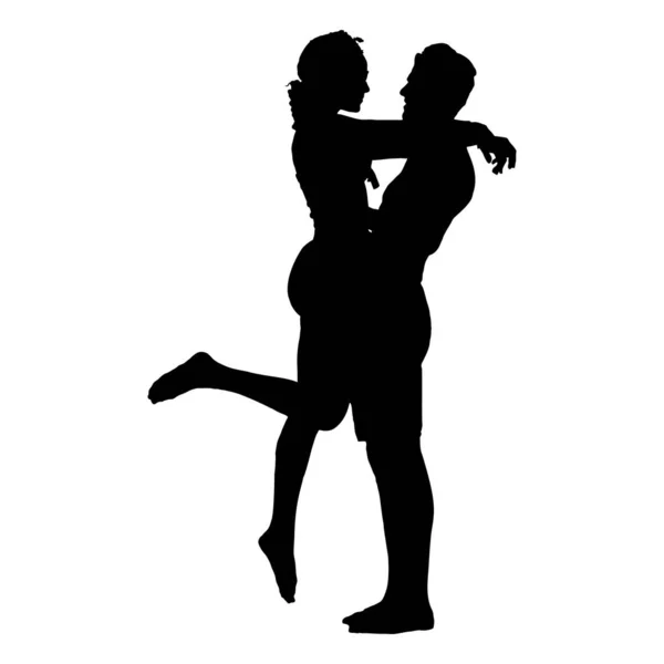 Oynayan çiftlerin vektör silueti