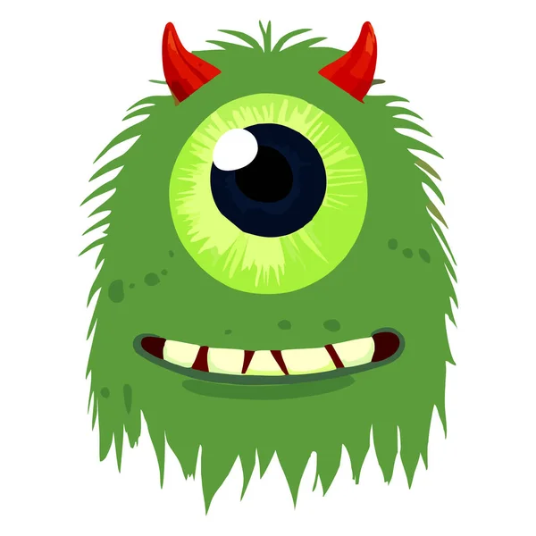 Yeşil komik karikatür canavar