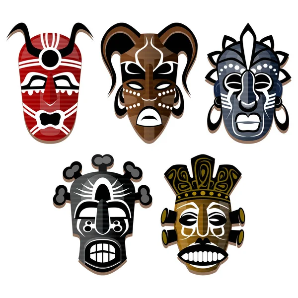 Afrika maskesi ve kabile sembolleri.