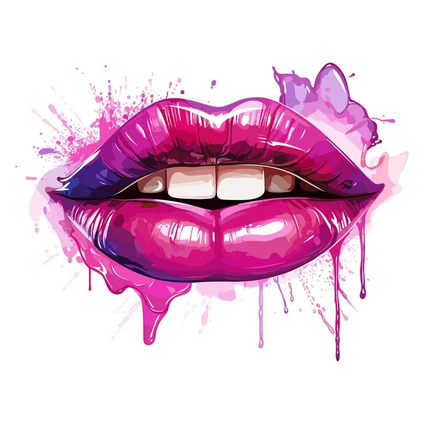 Pembe dudakların vektör çizimi