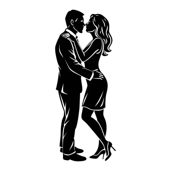 Dans eden genç çift, vektör çizimi