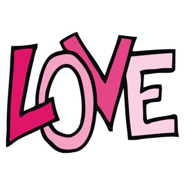 El yapımı aşk. Kalple yazılmış harfler. vektör illüstrasyonu.