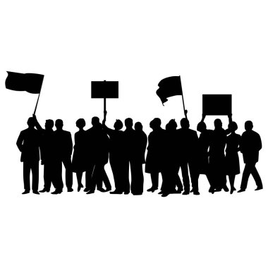 Farklı pozlardaki insanların silueti.