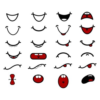 Çizgi film simgeleri seti. vektör illüstrasyonu