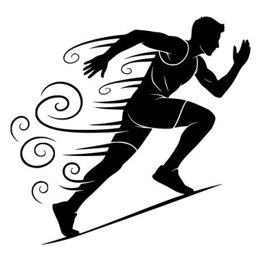 Snowboard 'da insan silueti, vektör illüstrasyonu