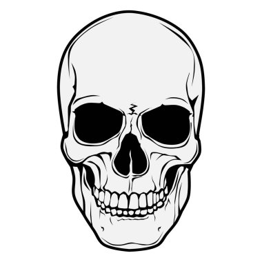 İzole kafatası karikatür tasarım