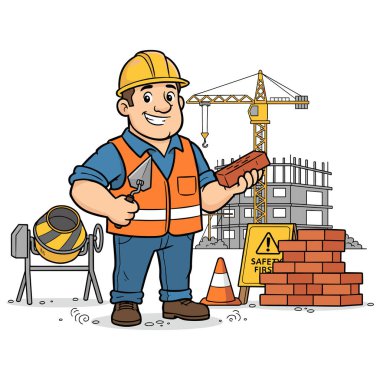 Duvarı tuğlalı bir çizgi film yapımcısı.